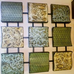 Better Homes And Gardens Green and Cream Patterned Wall Art